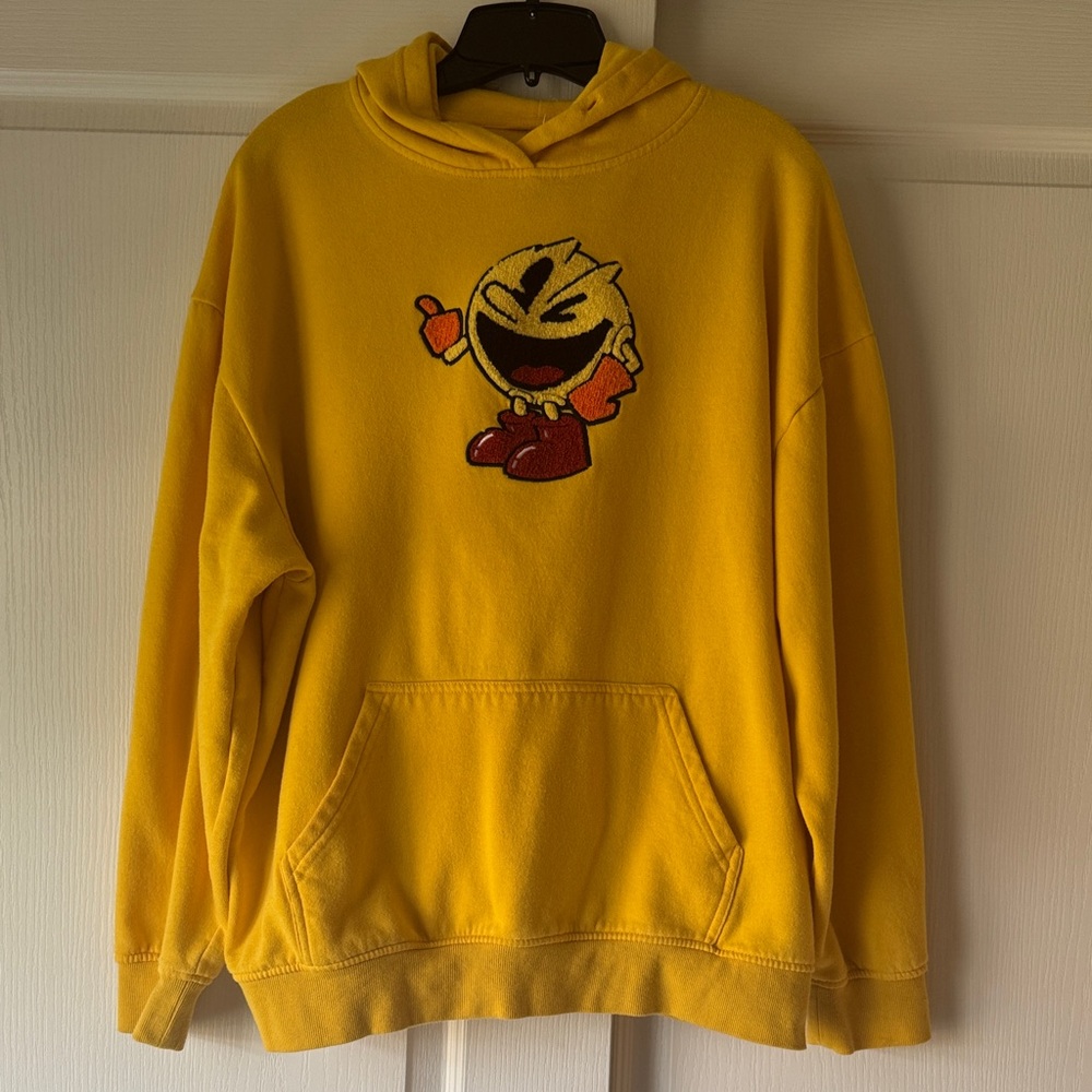 Yellow Hoodie with Pac-Man Graphic